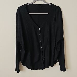 Urban Outfitters Black Button-Down Shirt
